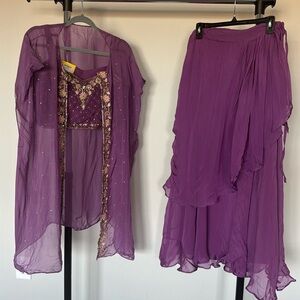 Purple Leahnga set with jacket..Indowestern